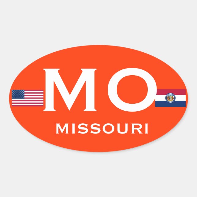 Missouri* European Oval Sticker Ovalt Klistermärke (Framsida)