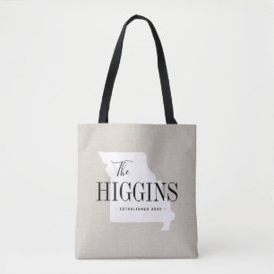Missouri Family Monogram State Tote Bag Tygkasse