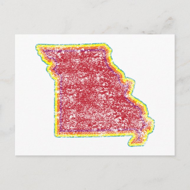 Missouri färg grunge vykort (Framsida)