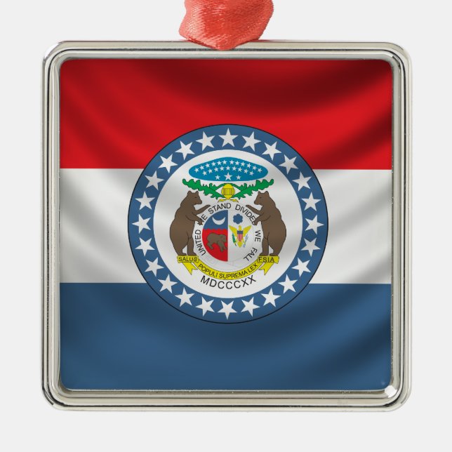 Missouri flagga julgransprydnad metall (Framsidan)