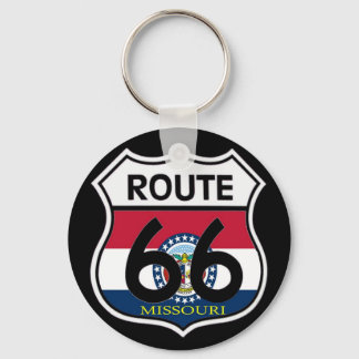 Missouri Flagga Route 66 Shield Nyckelring