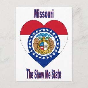 Missouri flaggahjärta vykort