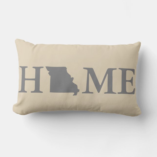 Missouri för hem statliga grå färg & kräm lumbarkudde (Framsida)