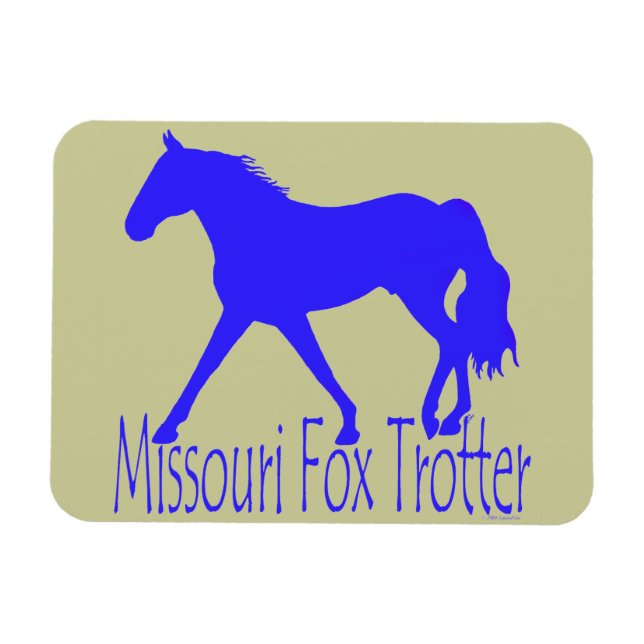 Missouri Fox Trotter Blue Horse Silhouette Magnet (Horisontell)