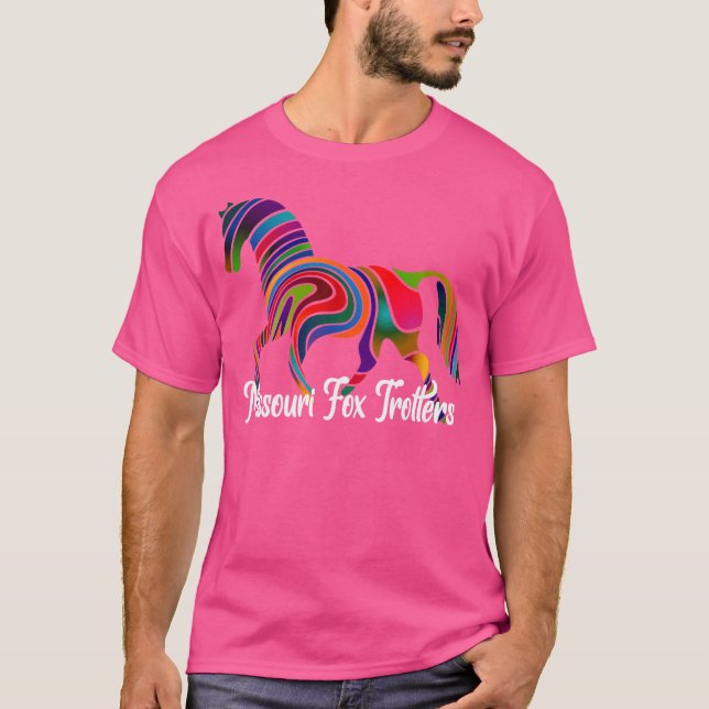 Missouri Fox Trotter Horse Rainbow Fade T Shirt (Framsida)