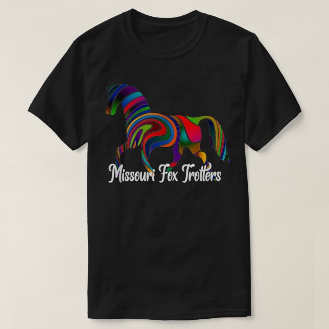 Missouri Fox Trotter Horse Rainbow Fade T Shirt (Design framsida)