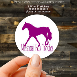 Missouri Fox Trotter Horse Silhouette Lila Runt Klistermärke