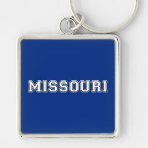 Missouri Fyrkantig Silverfärgad Nyckelring