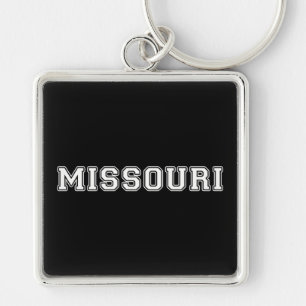 Missouri Fyrkantig Silverfärgad Nyckelring
