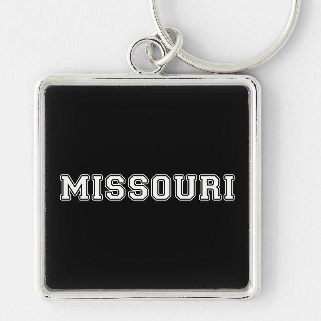 Missouri Fyrkantig Silverfärgad Nyckelring (Framsidan)
