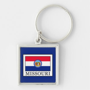 Missouri Fyrkantig Silverfärgad Nyckelring