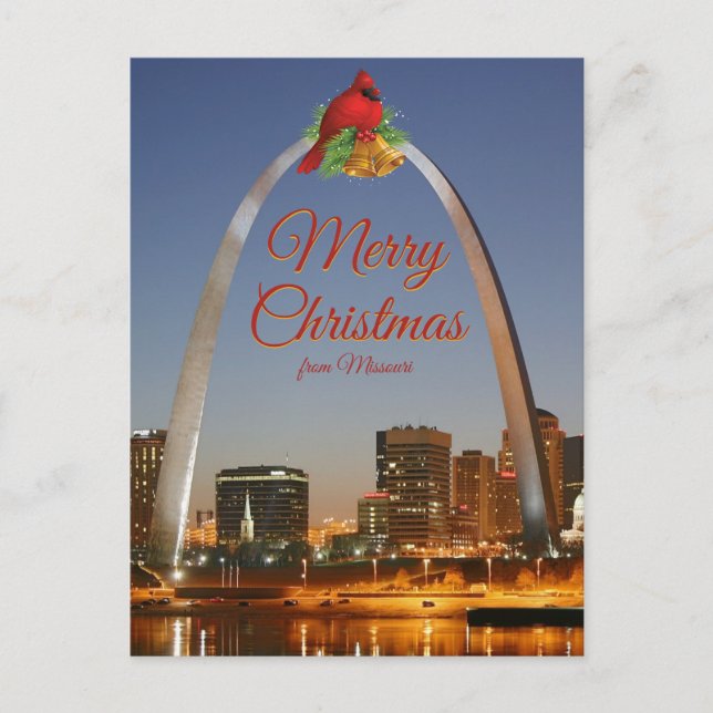 Missouri Gateway Arch God jul Helgdag Vykort (Framsida)