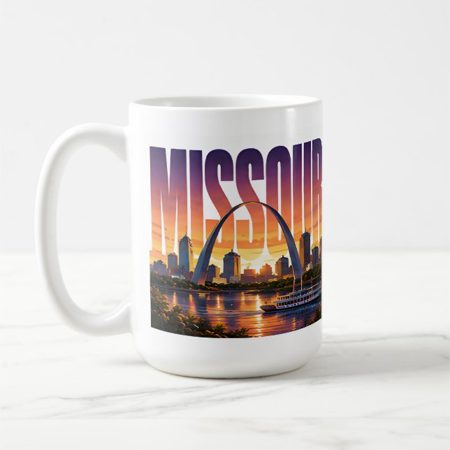 Missouri Gateway Arch Riverfront Siluett Kaffemugg (Vänster)
