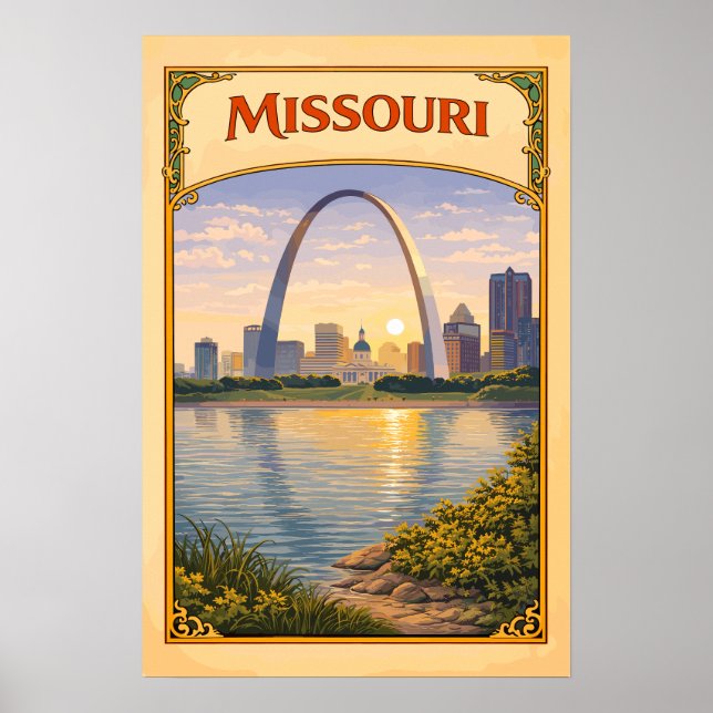 Missouri Gateway Arch Vintage Poster (Framsidan)