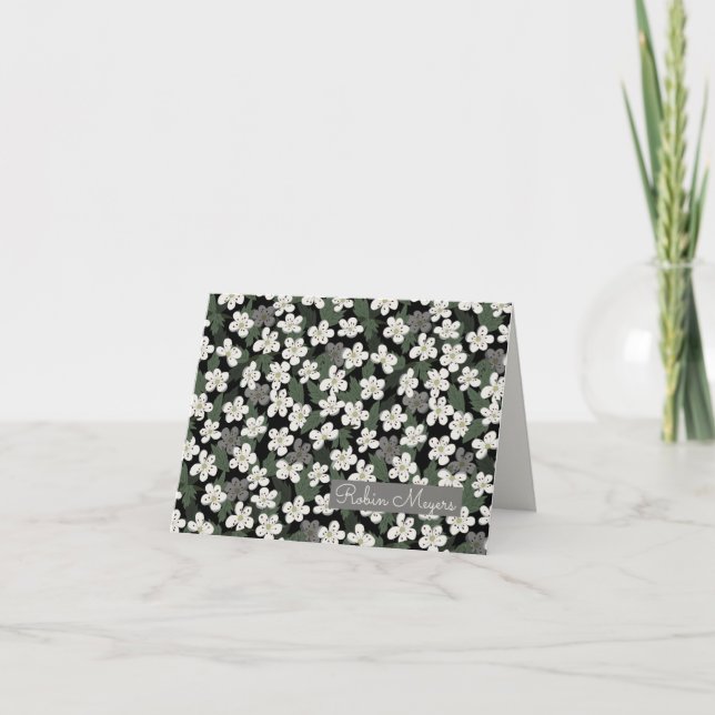Missouri Hawthorn Blommigt Personlig Notecard Anteckningskort (Framsida)