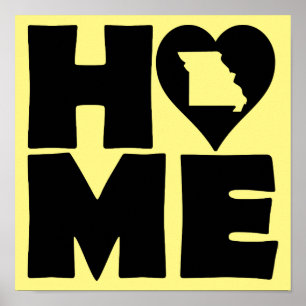 Missouri Hem Heart State Affisch Skylt