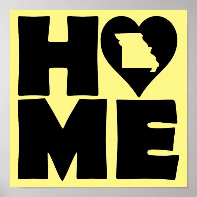 Missouri Hem Heart State Affisch Skylt (Framsidan)
