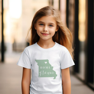 Missouri Home Grown Redigerbar Färg-stat Karta T Shirt