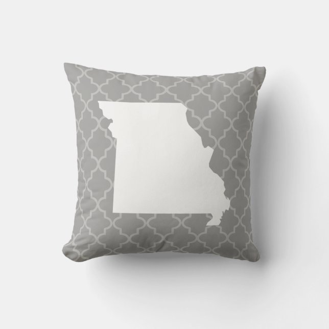 Missouri Home State Grått Quatrefoil Dekorativ kud Kudde (Framsida)