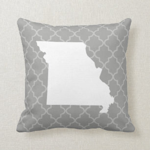 Missouri Home State Grått Quatrefoil Dekorativ kud Kudde