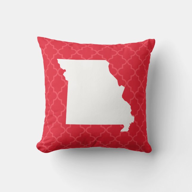 Missouri Home State Red Quatrefoil Dekorativ kudde (Framsida)