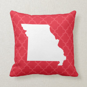 Missouri Home State Red Quatrefoil Dekorativ kudde