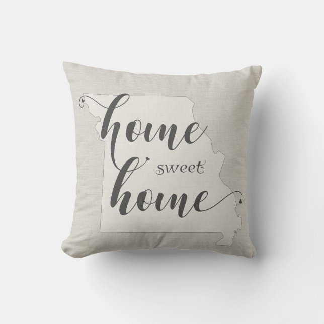 Missouri - Home Sweet Home burlap-look Kudde (Framsida)