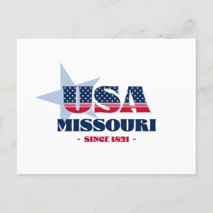 Missouri in Red, White och Blue Postcard Vykort