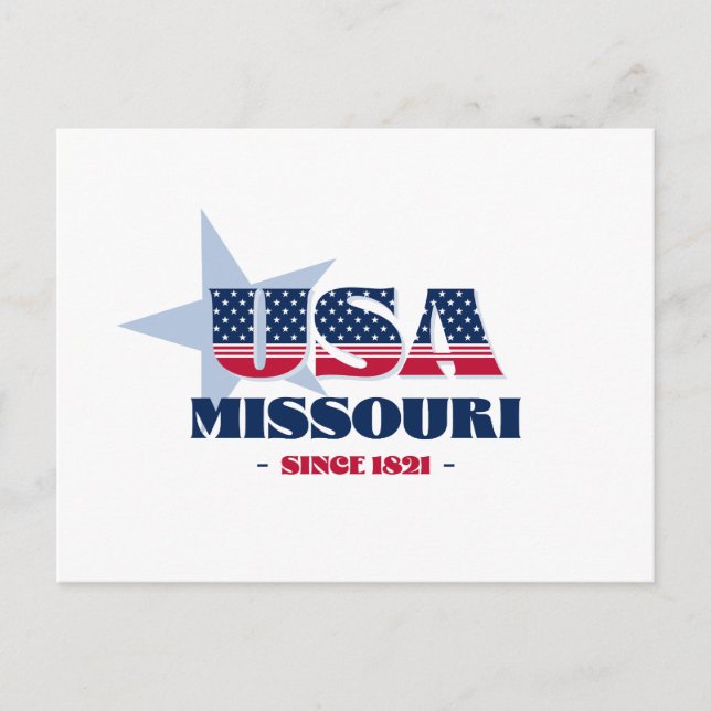 Missouri in Red, White och Blue Postcard Vykort (Framsida)