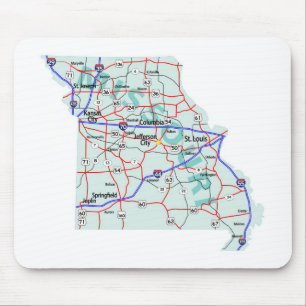 Missouri Interstate karta Mousepad Musmatta