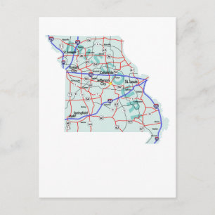 Missouri Interstate Karta vykort