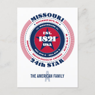 Missouri, Jefferson City, MO, Patriotic, Monogram Vykort