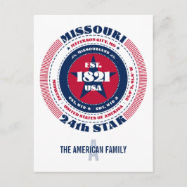 Missouri, Jefferson City, MO, Patriotic, Monogram Vykort