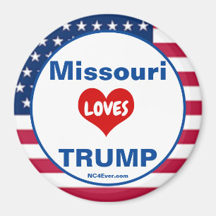 Missouri KÄRLEK TRUMP Patriotic Fridge Magnet