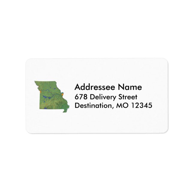 Missouri Karta-adressetikett Adressetikett (Framsidan)