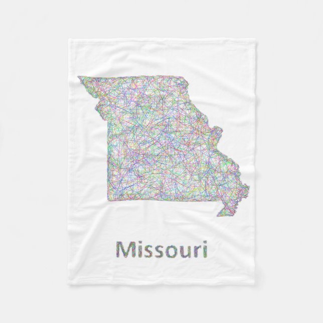 Missouri karta fleecefilt (Framsidan)