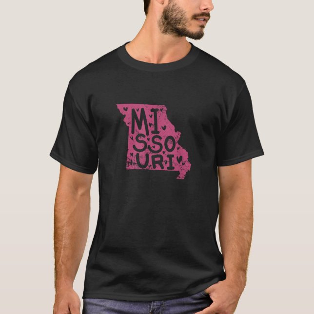 Missouri Karta Outline Förenta staterna T Shirt (Framsida)