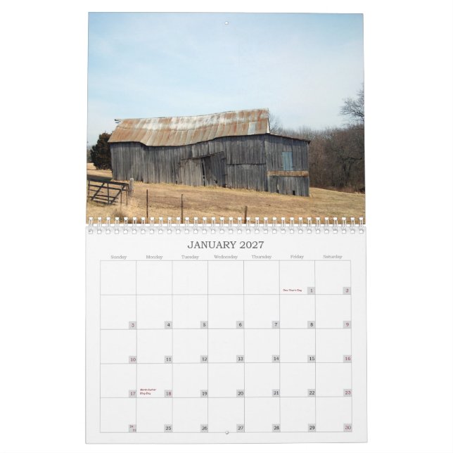 Missouri ladugårdar kalender (Jan 2027)