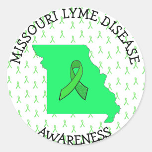 Missouri Lyme Disease Rosett band Awareness Sticke Runt Klistermärke