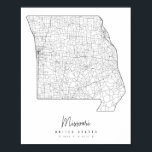 Missouri Minimal Street Karta Poster<br><div class="desc">Missouri Minimal Street Karta</div>