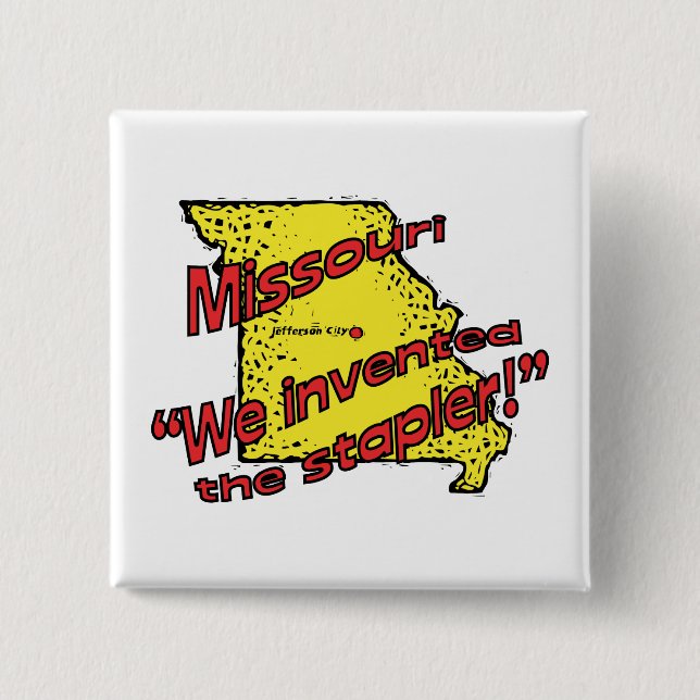 Missouri MO US Motto~ uppfann vi häftapparaten Knapp (Framsida)