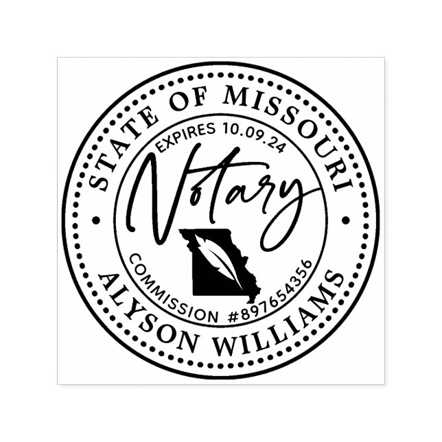 Missouri Modern Notary Public Självfärgande Stämpel (Design)