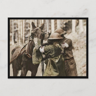 Missouri Mule i en gasmask Helg Vykort