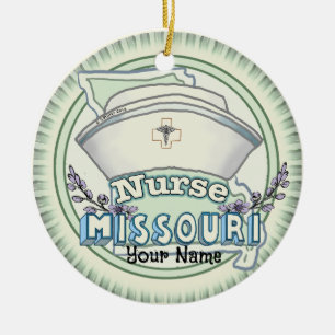 Missouri Nurse Julgransprydnad Keramik