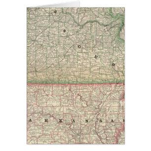 Missouri och Arkansas Hälsningskort