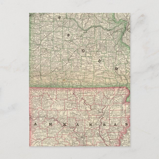 Missouri och Arkansas Vykort (Framsida)