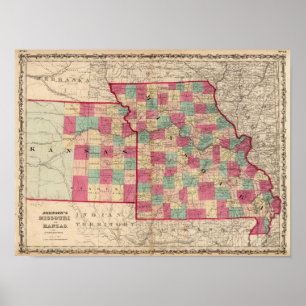 Missouri och Kansas Poster