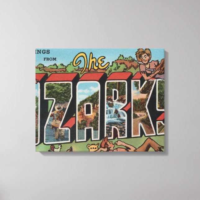 Missouri - Ozarks - Large Brev Scenes Canvastryck (Framsida)
