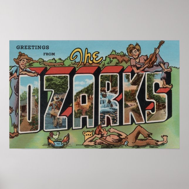 Missouri - Ozarks - Large Brev Scenes Poster (Framsidan)