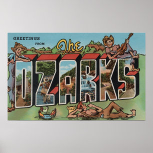 Missouri - Ozarksen - stora brevplatser Poster